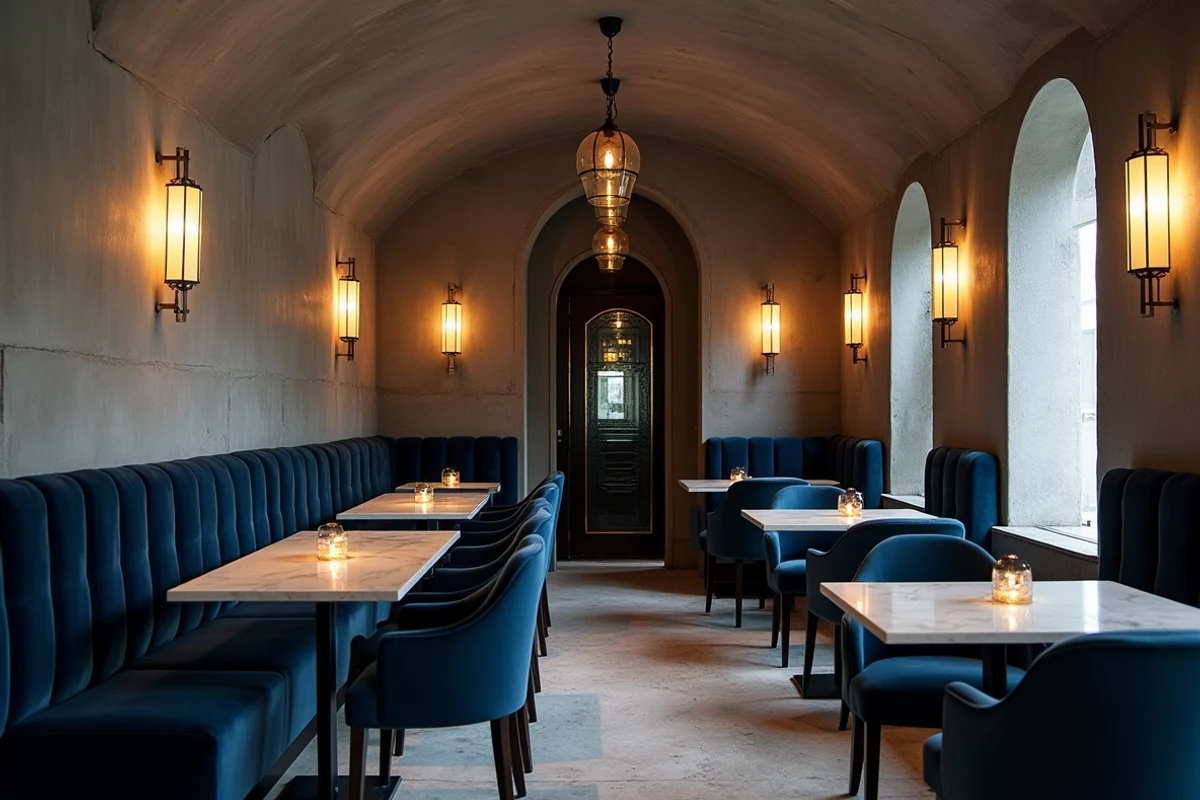 Ресторан · lounge-зона в микроцементе Cemento Nordico